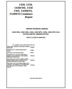 TM4714 - John Deere 1450, 1550, 1450CWS, 1550CWS, 1450WTS, 1550WTS Combines Repair Service Manual