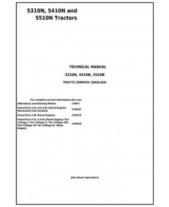 TM4772 - John Deere 5310N, 5410N and 5510N (Europe) Tractors Diagnostic and Repair Technical Manual
