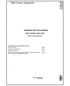 TM6015 - John Deere Tractors Models 7405, 2WD or MFWD Diagnostic and Tests Service Manual