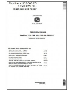 TM800019 - John Deere 1450CWS, 1550CWS (SN.060063-) CIS Combines Diagnostic & Repair Technical Manual