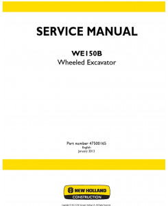 New Holland WE150B Wheeled Excavator Service Manual