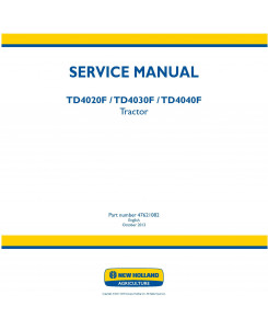 New Holland TD4020F, TD4030F, TD4040F Tractor Service Manual