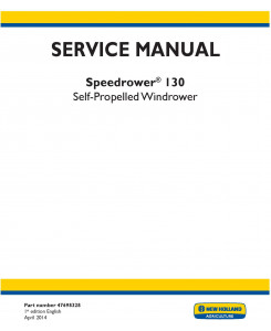 New Holland SPEEDROWER 130 Self-Propelled Windrower Complete Service Manual