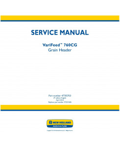 New Holland VariFeed 760CG Grain Header Service Manual