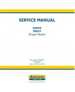 New Holland 840CD, 880CF Draper Header Service Manual