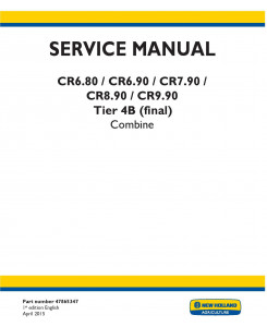 New Holland CR6.80, CR6.90, CR7.90, CR8.90, CR9.90 Combine Complete Service Manual (North America)