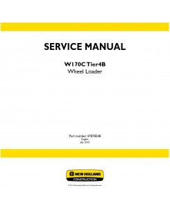 New Holland W170C Tier 4B Wheel Loader Service Manual