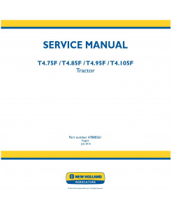 New Holland T4.75F, T4.85F, T4.95F, T4.105F Tractor Service Manual