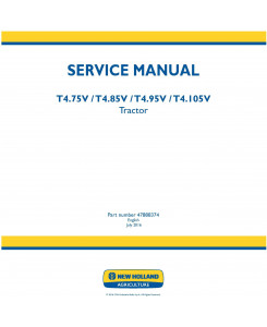New Holland T4.65V, T4.75V, T4.85V, T4.95V, T4.105V Tractor Service Manual