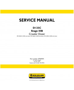 New Holland D125C Stage IIIB Crawler dozer Service Manual