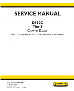 New Holland D150C Tier 2 Crawler dozer Service Manual