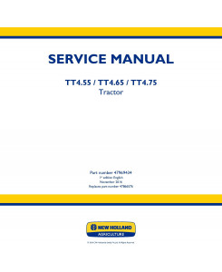 New Holland TT4.55, TT4.65, TT4.75 Tier 3 Tractor Service Manual