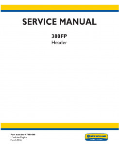 New Holland 380FP Header Service Manual