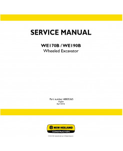 New Holland WE170B, WE190B Wheeled excavator Service Manual