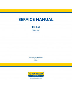 New Holland TD3.50 Tractor Service Manual (Europe)