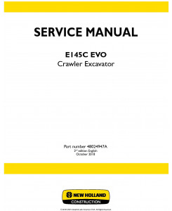 New Holland E145C EVO Crawler Excavator Service Manual