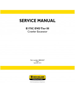 New Holland E175C EVO Tier III Crawler excavator Service Manual