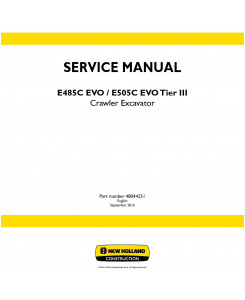 New Holland E485C EVO, E505C EVO Tier III Crawler excavator Service Manual