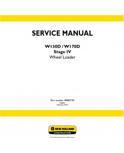 New Holland W130D, W170D Stage IV Wheel loaders Service Manual