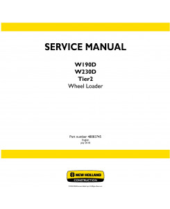 New Holland W190D, W230D Tier 2 Wheel 4WD Loader Service Manual