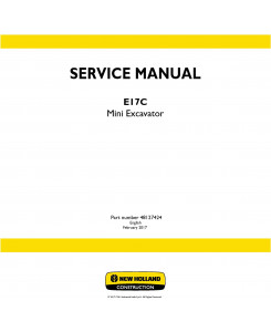 New Holland E17C Mini Excavator Service Manual