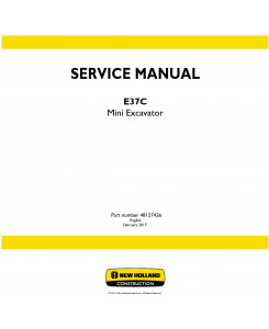 New Holland E37C Mini Excavator w. Tier IV final engine Service Manual