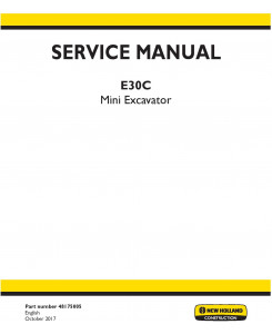 New Holland E30C Mini Excavator with TIER 4 final engine Service Manual (USA)