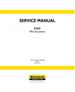 New Holland E26C Mini Excavator Service Manual (Europe)