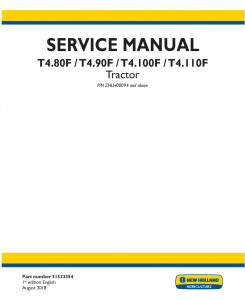New Holland T4.80F, T4.90F, T4.100F, T4.110F Tractor Service Manual (Australia, NZ, Latin Amereca)