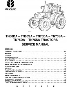 New Holland TN60DA, TN70DA, TN75DA, TN60SA, TN70SA, TN75SA Tractors Service Manual