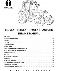 New Holland TN75FA, TN85FA, TN95FA Tractors Service Manual