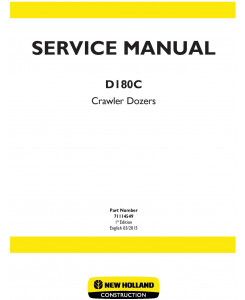New Holland D180C Crawler dozer Service Manual