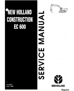 New Holland EC600 Excavator (SN. 760001 - Up) Service Manual