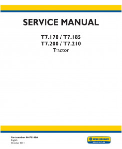 New Holland T7.170, T7.185, T7.200, T7.210 Tractor Service Manual