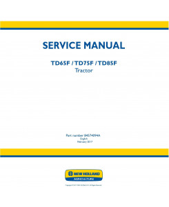 New Holland TD65F, TD75F, TD85F Tractor Service Manual