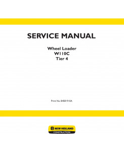 New Holland W110C Tie 4 Wheel Loader Service Manual