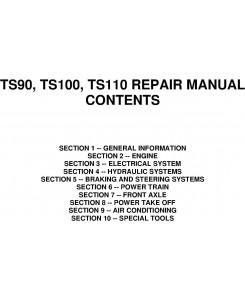 New Holland TS90, TS100, TS110 Tractor Complete Service Manual