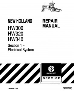 New Holland Self-Propelled Windrower HW300, HW320, HW340 Service Repair Manual