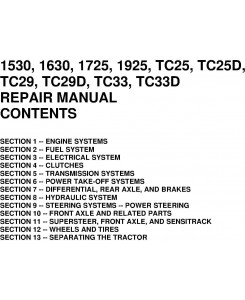 New Holland 1530, 1630, 1725, 1925, TC25, TC25D, TC29, TC29D, TC33, TC33D Tractors Service Manual