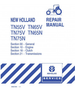 New Holland TN55V, TN65V, TN75V, TN65N, TN75N Tractor Complete Service Manual