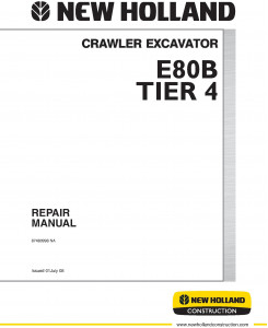 New Holland E80B Tier 4 Crawler Excavator Service Manual