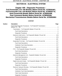 New Holland TM120/125/130/140/150/155, TM175-TM190 Tractor Fault Codes Diagnostic Service Manual