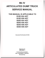 BELL Mk IV B18D, B20D, B25D and B30D Articulated Dump Trucks Service Manual (872166)